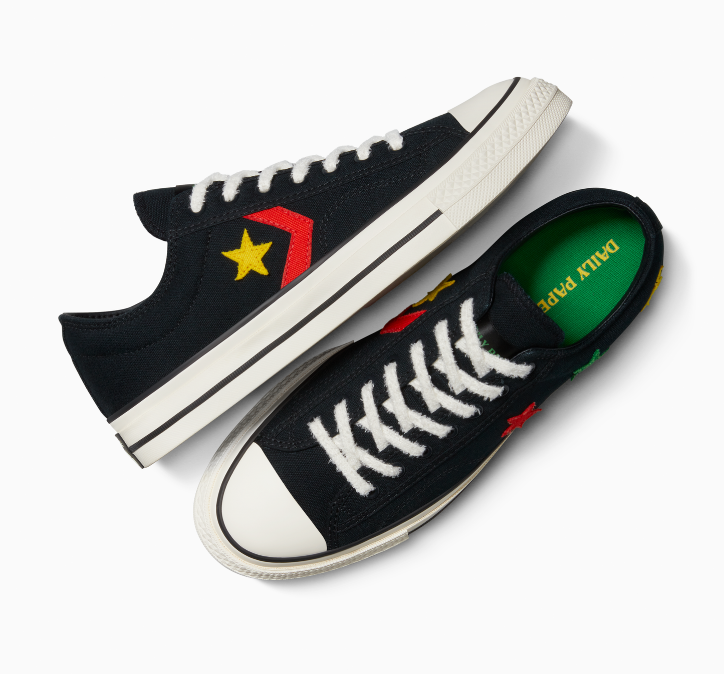 DAILY PAPER X CONVERSE 'STAR PLAYER OX' - BLACK/FERN GREEN/CYBER YELLOW