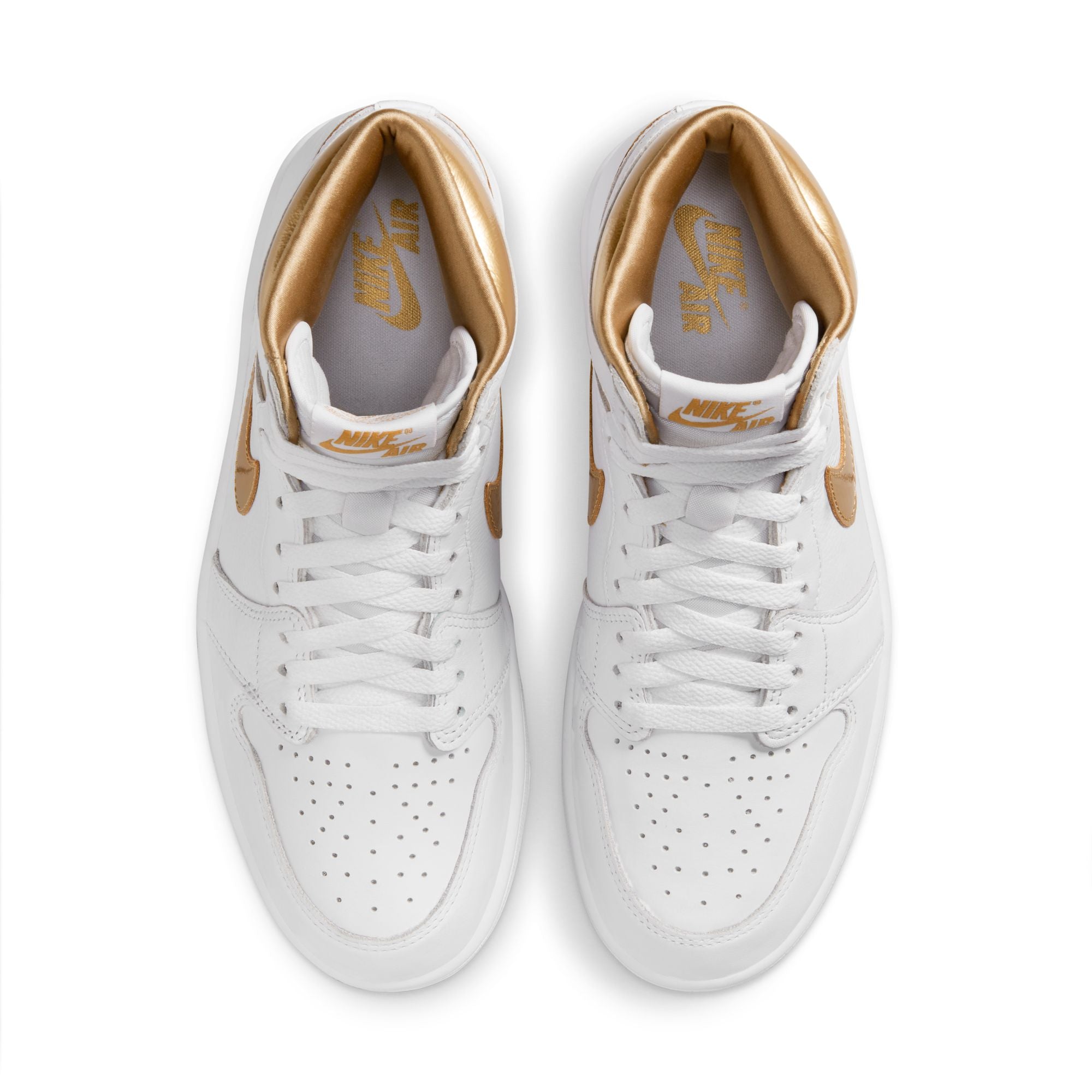 Jordan retro 1 on sale white and gold