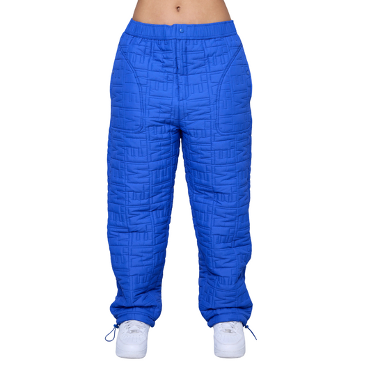 Monogram Quilted Puff Tech Pant - Cobalt