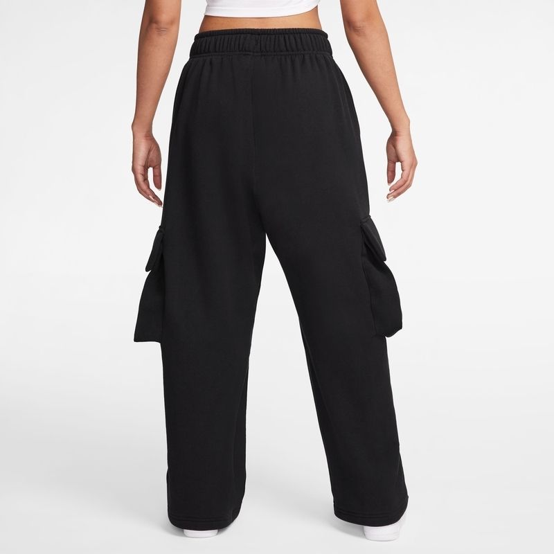 Women's Low-Rise Oversized French Terry Open-Hem Pants - Black/Sail