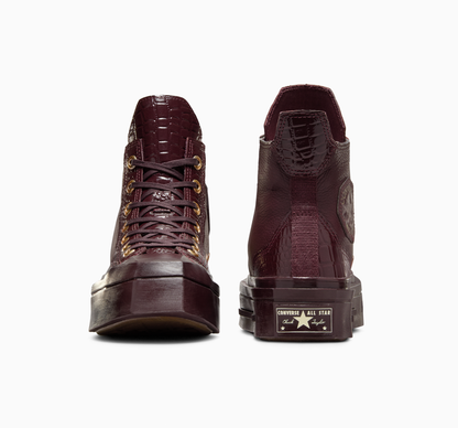 CHUCK 70 DE LUXE SQUARED LEATHER - BLOODSTONE/GOLD/BLACK