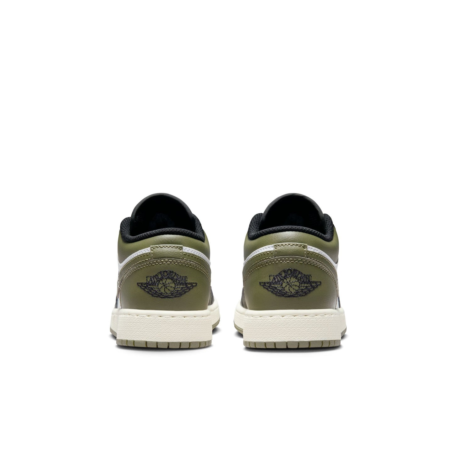 JORDAN 1 LOW 'MEDIUM OLIVE' (GS) - BLACK/WHITE/MEDIUM OLIVE