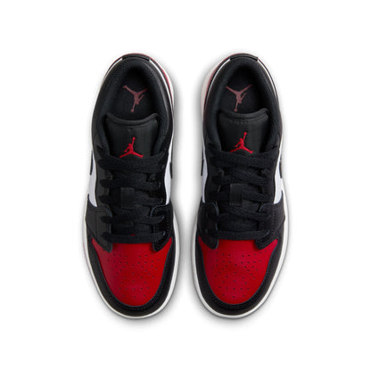 Jordan 1 Low  (GS) 'Bred Toe' - White/Black/Varsity Red/White