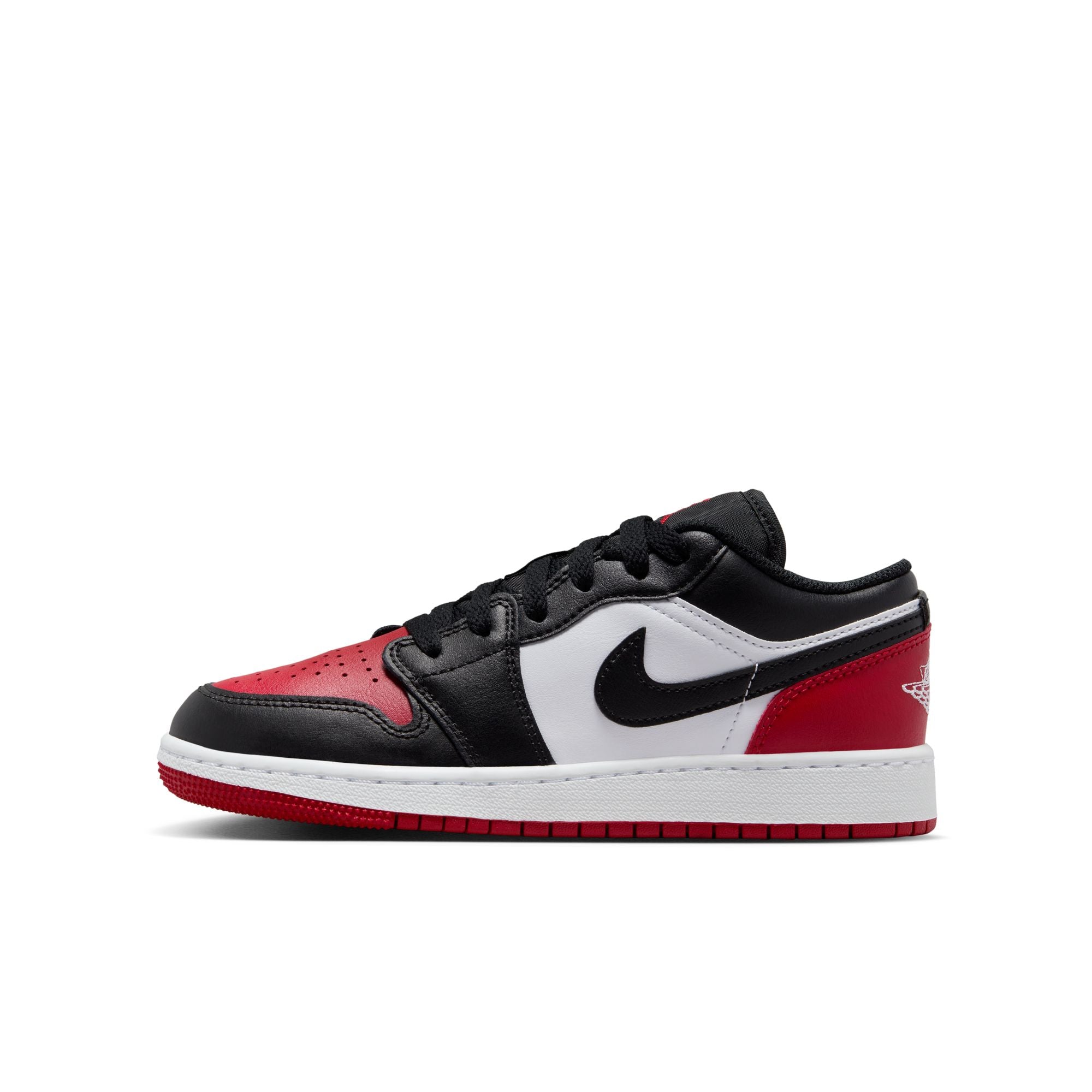 Jordan 1 Low  (GS) &#39;Bred Toe&#39; - White/Black/Varsity Red/White