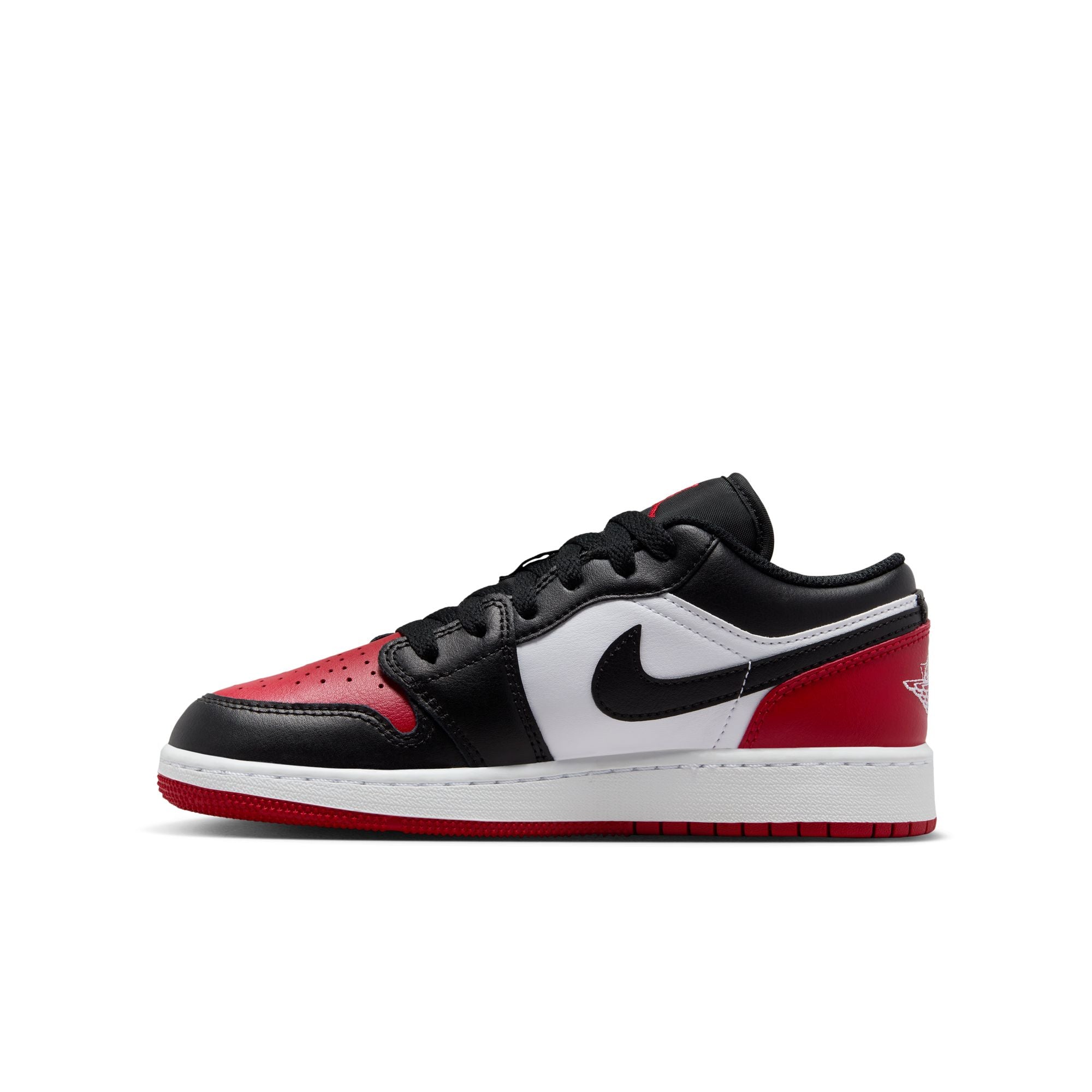 Jordan 1 Low  (GS) &#39;Bred Toe&#39; - White/Black/Varsity Red/White