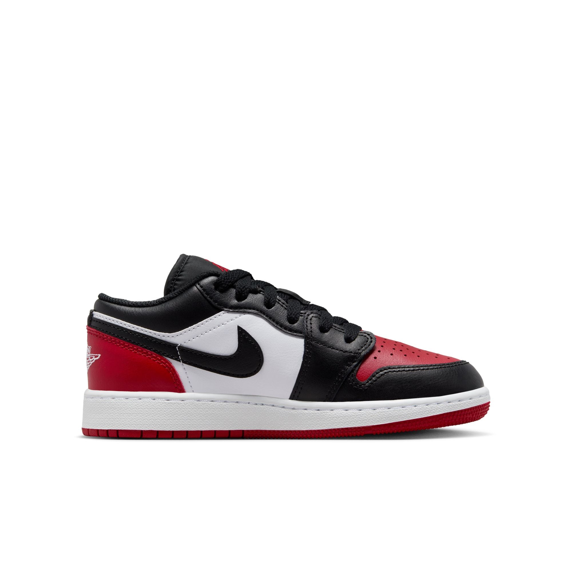 Jordan 1 Low  (GS) &#39;Bred Toe&#39; - White/Black/Varsity Red/White