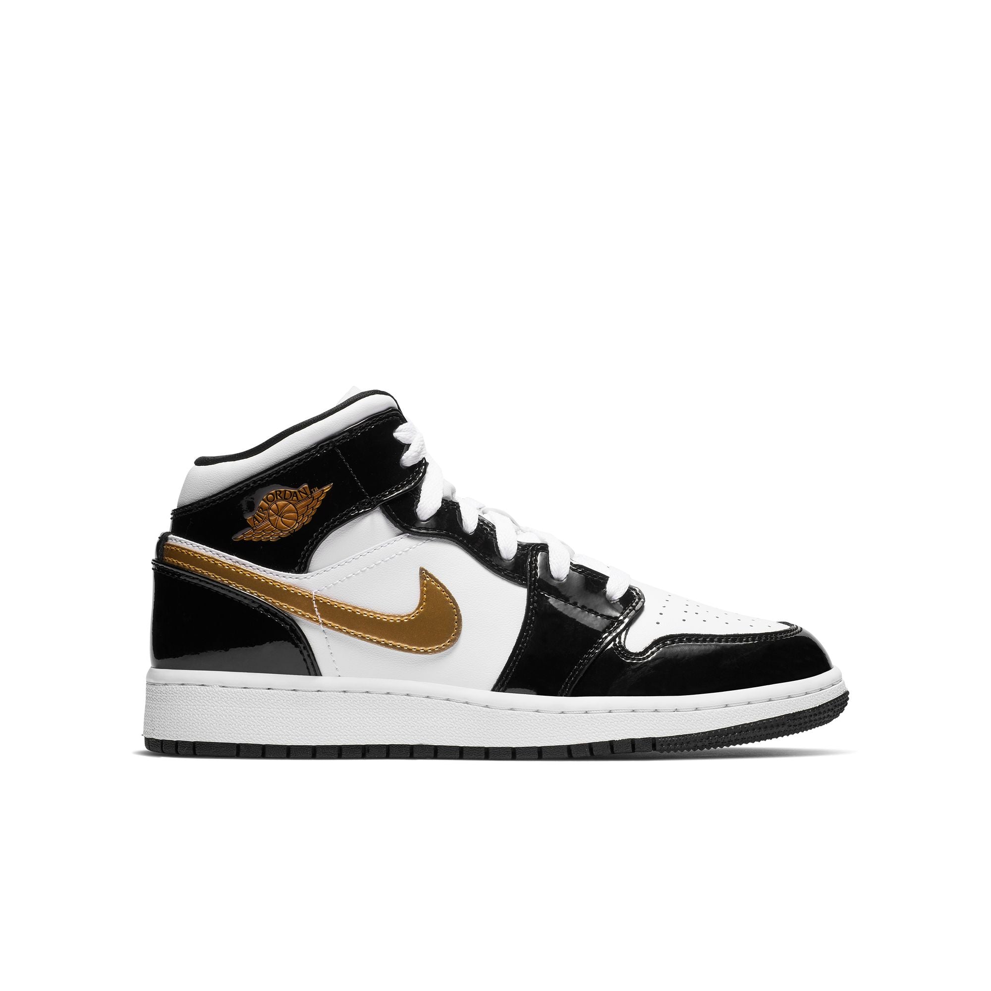 Schwarz store goldene jordans