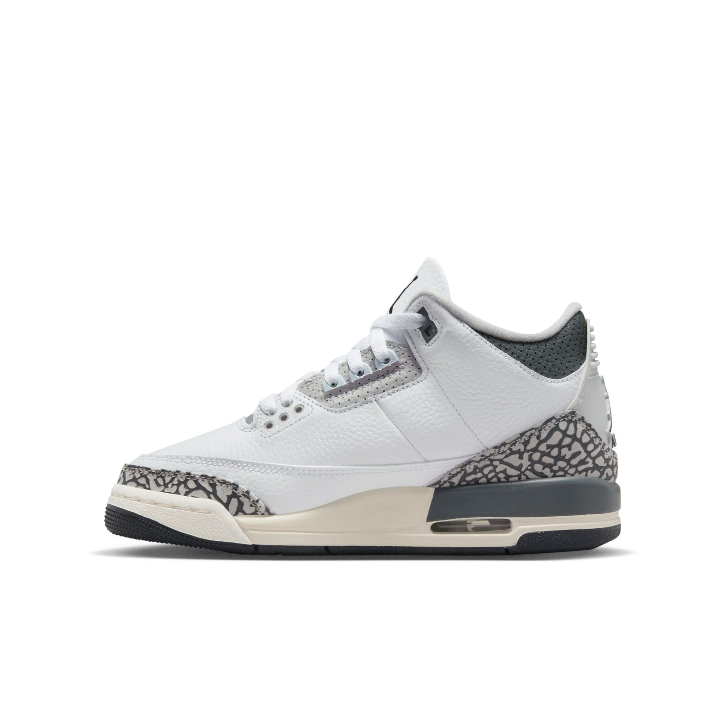Jordan 3 Retro (GS) - 'Hide N' Sneak' - White/Black/Iron/Light Ash Grey