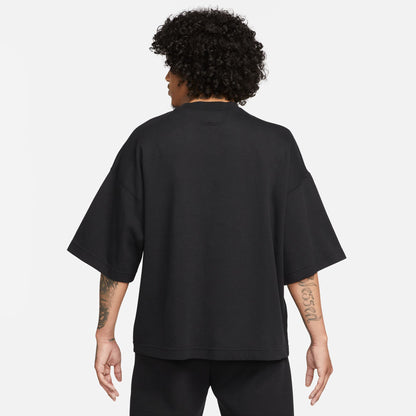 NSW TECH FLEECE OVER-OVERSIZED SHORT-SLEEVE SHIRT - BLACK/BLACK