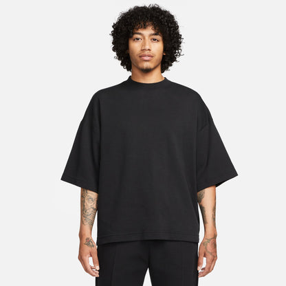 NSW TECH FLEECE OVER-OVERSIZED SHORT-SLEEVE SHIRT - BLACK/BLACK