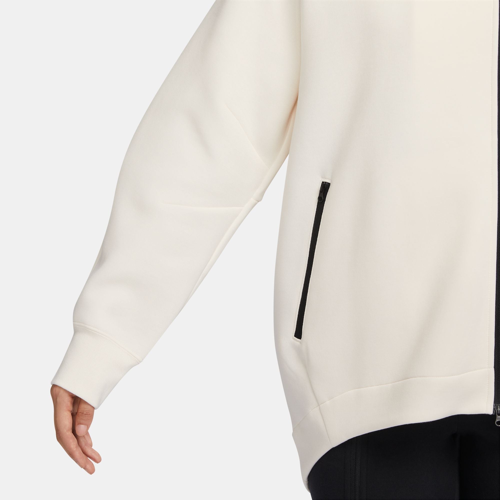 NSW TECH FLEECE Oversized Full-Zip Hoodie Cape - PALE IVORY/BLACK