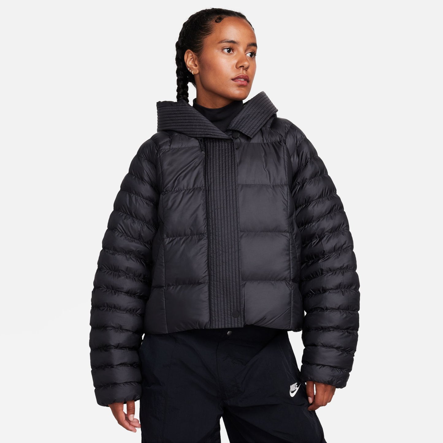 NSW SWOOSH PUFFER PRIMALOFT® JACKET - BLACK/WHITE