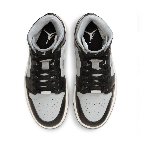 JORDAN 1 MID SE - BLACK/METALLIC SILVER/LT SMOKE GREY