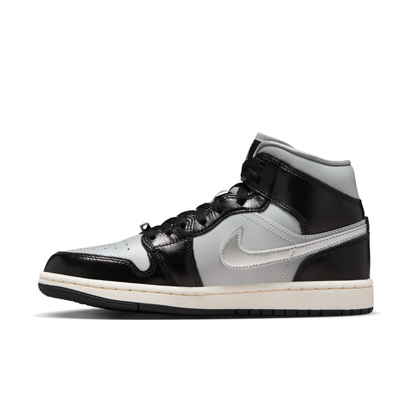 JORDAN 1 MID SE - BLACK/METALLIC SILVER/LT SMOKE GREY/SAIL – MAKEWAY