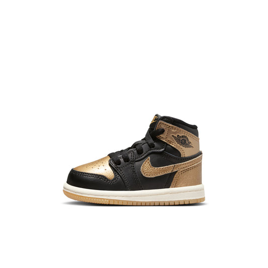 JORDAN 1 RETRO HIGH OG 'BLACK AND GOLD' (TD) - BLACK/METALLIC GOLD/SAIL