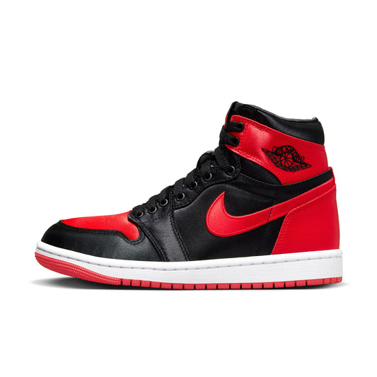 JORDAN 1 RETRO HI OG 'SATIN BRED' - BLACK/UNIVERSITY RED/WHITE