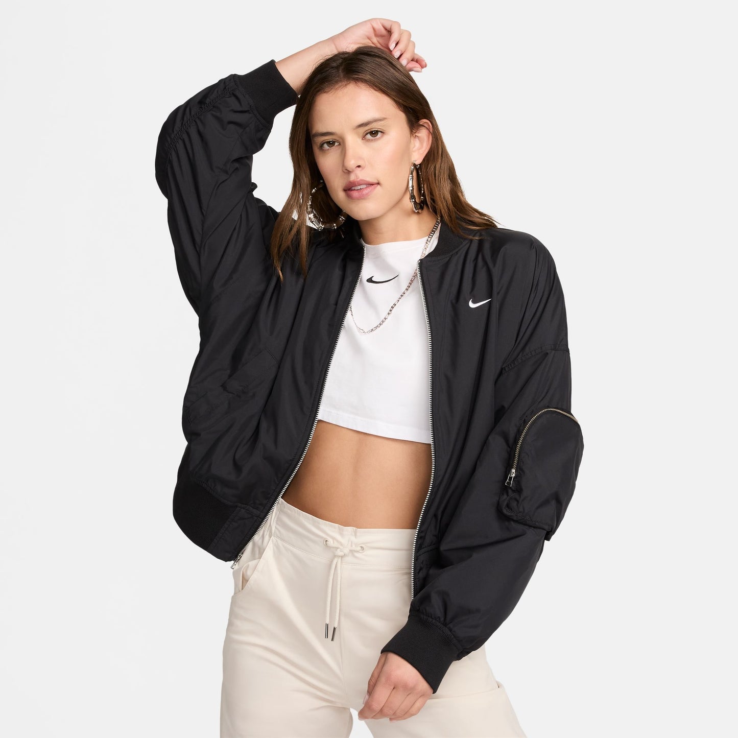 NSW ESSENTIAL OVERSIZED BOMBER JACKET - BLACK