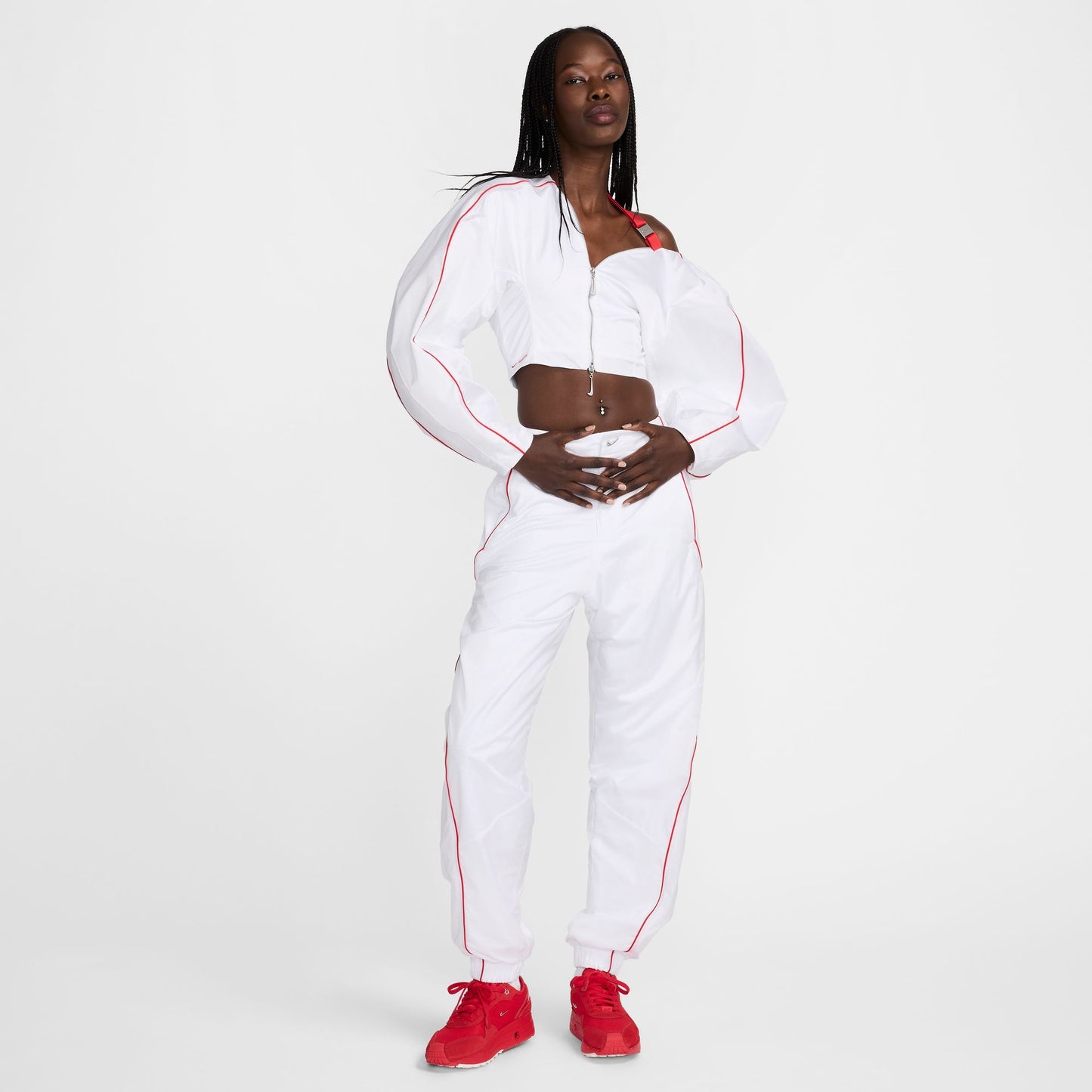 JACQUEMUS X NIKE TRACK JACKET - WHITE/UNIVERSITY RED