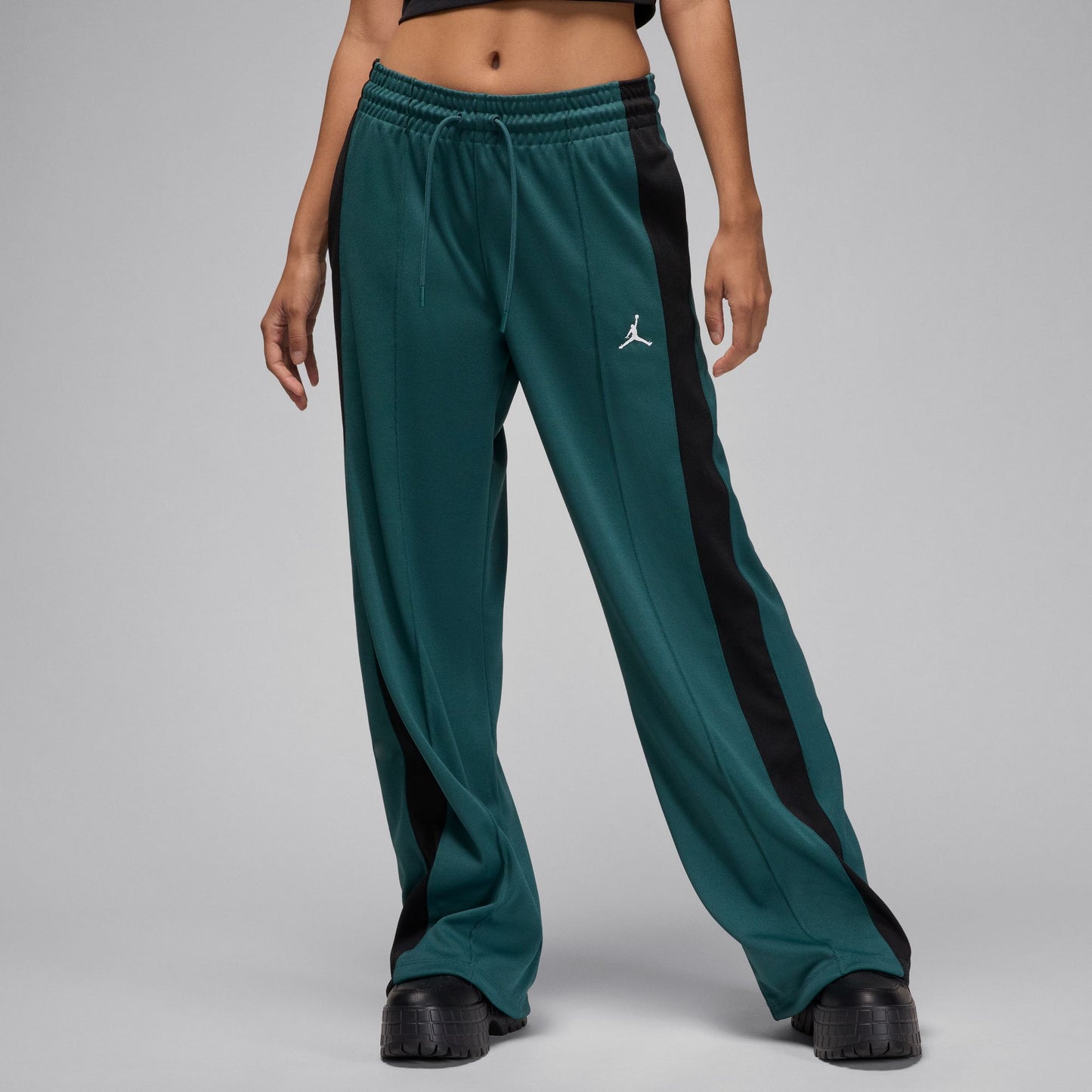 KNIT TRACK PANT - OXIDIZED GREEN/BLACK/WHITE