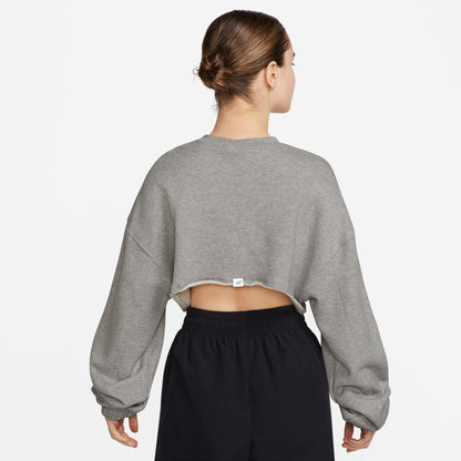 Women's Oversized French Terry Shrug - Dark Grey Heather/Black