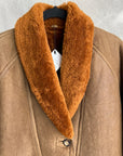 Vintage Leather Sherpa Lined Coat