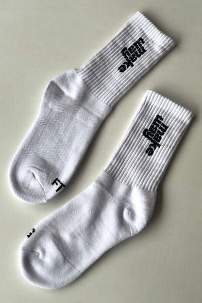 Makeway Crew Socks 3-Pack - White