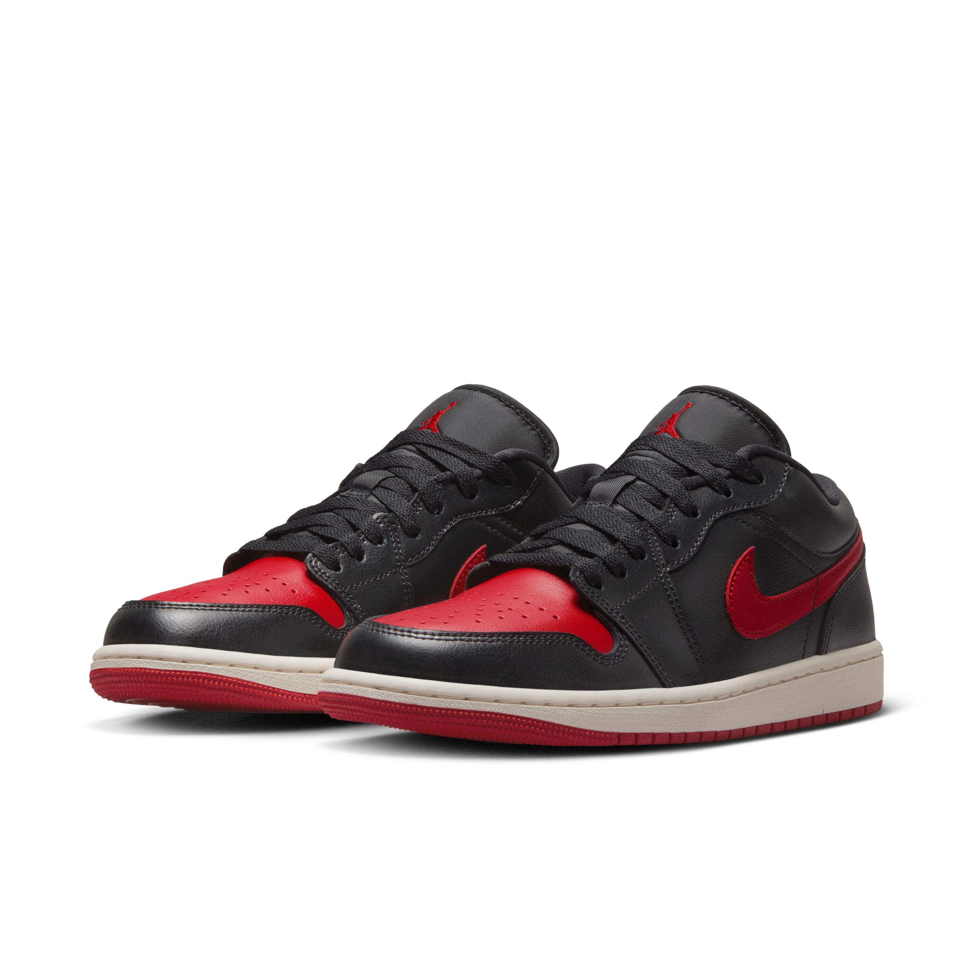 Jordan 1 Low - &quot;Bred&quot; - Black/Gym Red/Sail