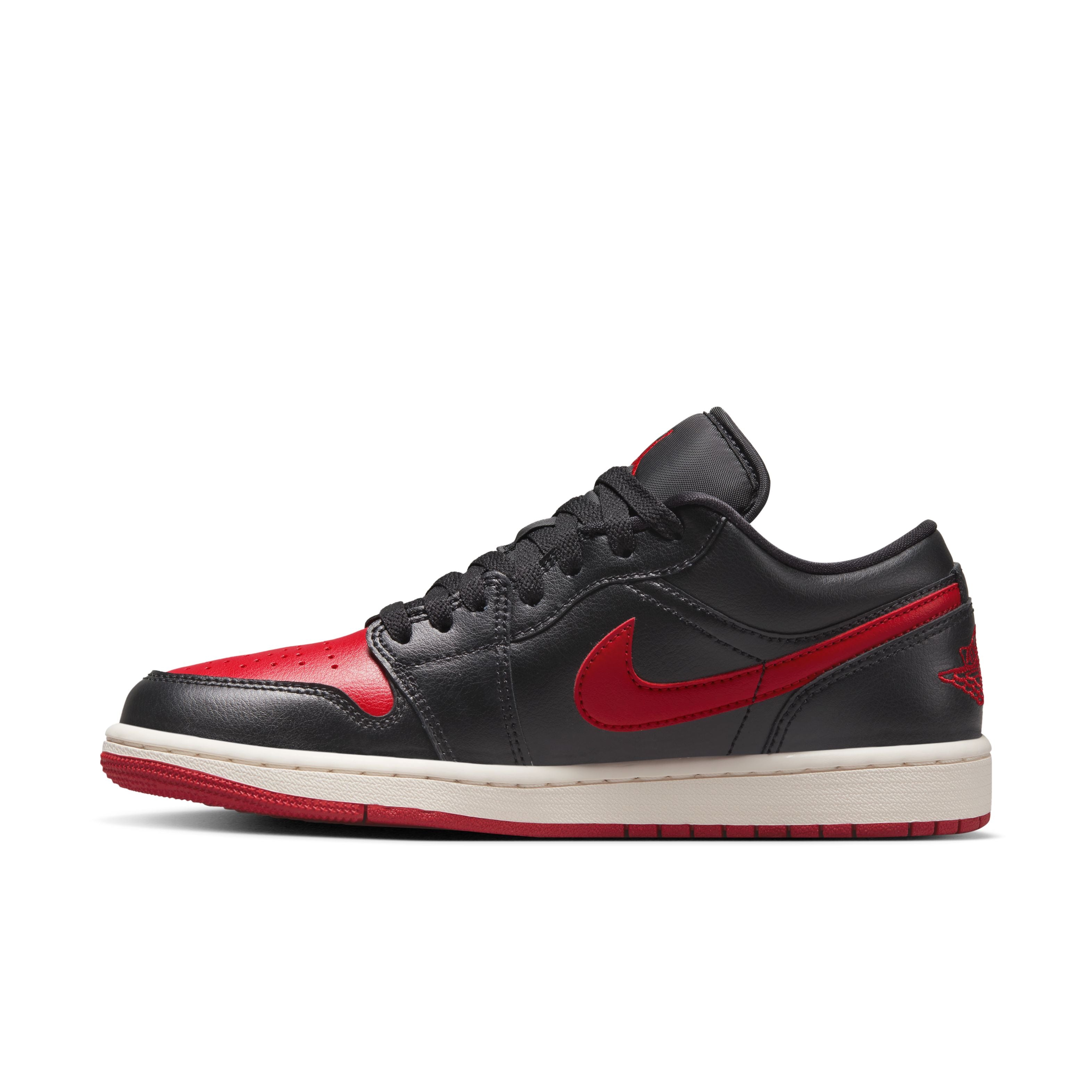 Jordan 1 Low - &quot;Bred&quot; - Black/Gym Red/Sail
