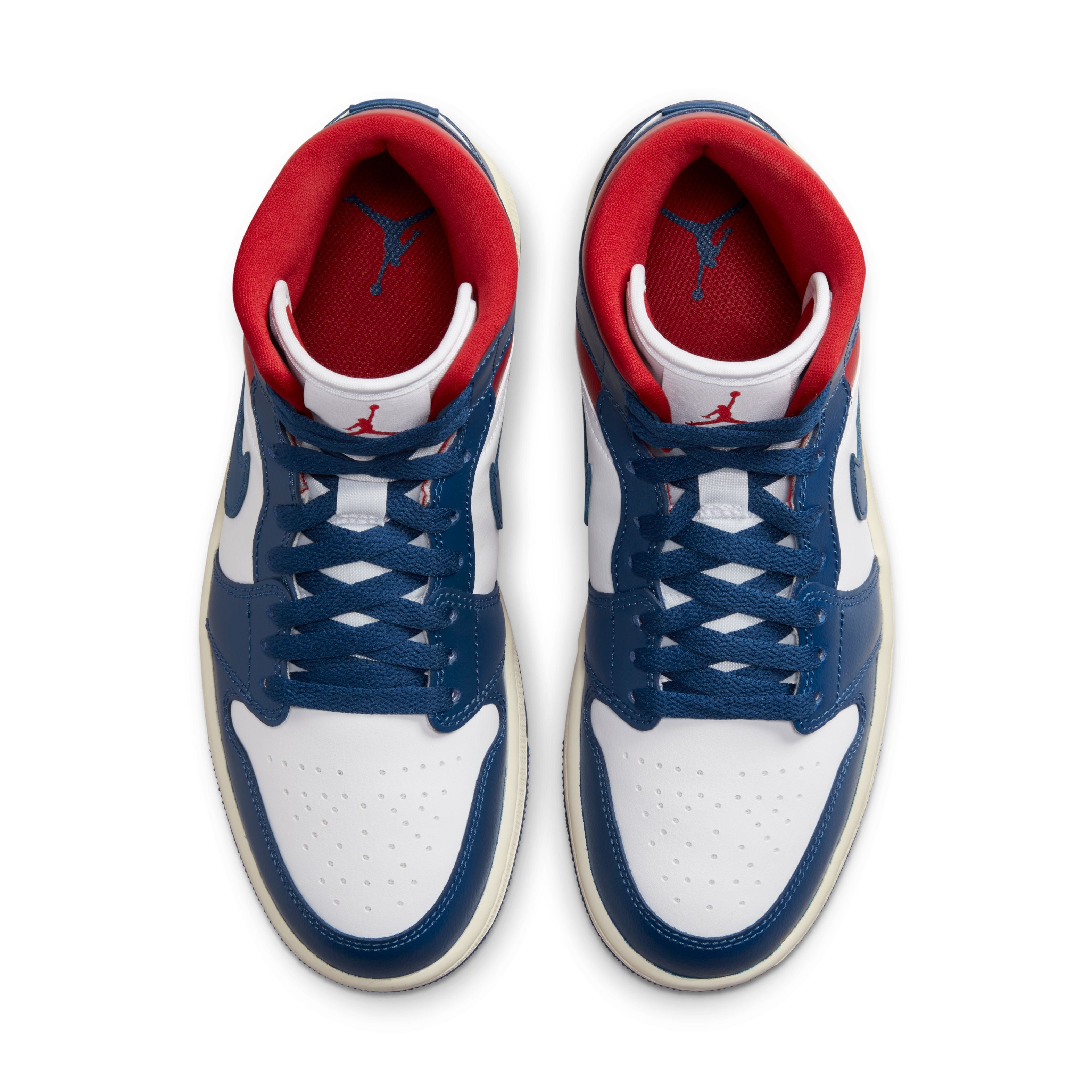 Jordan 1 Mid - White/French Blue/Gym Red/Sail