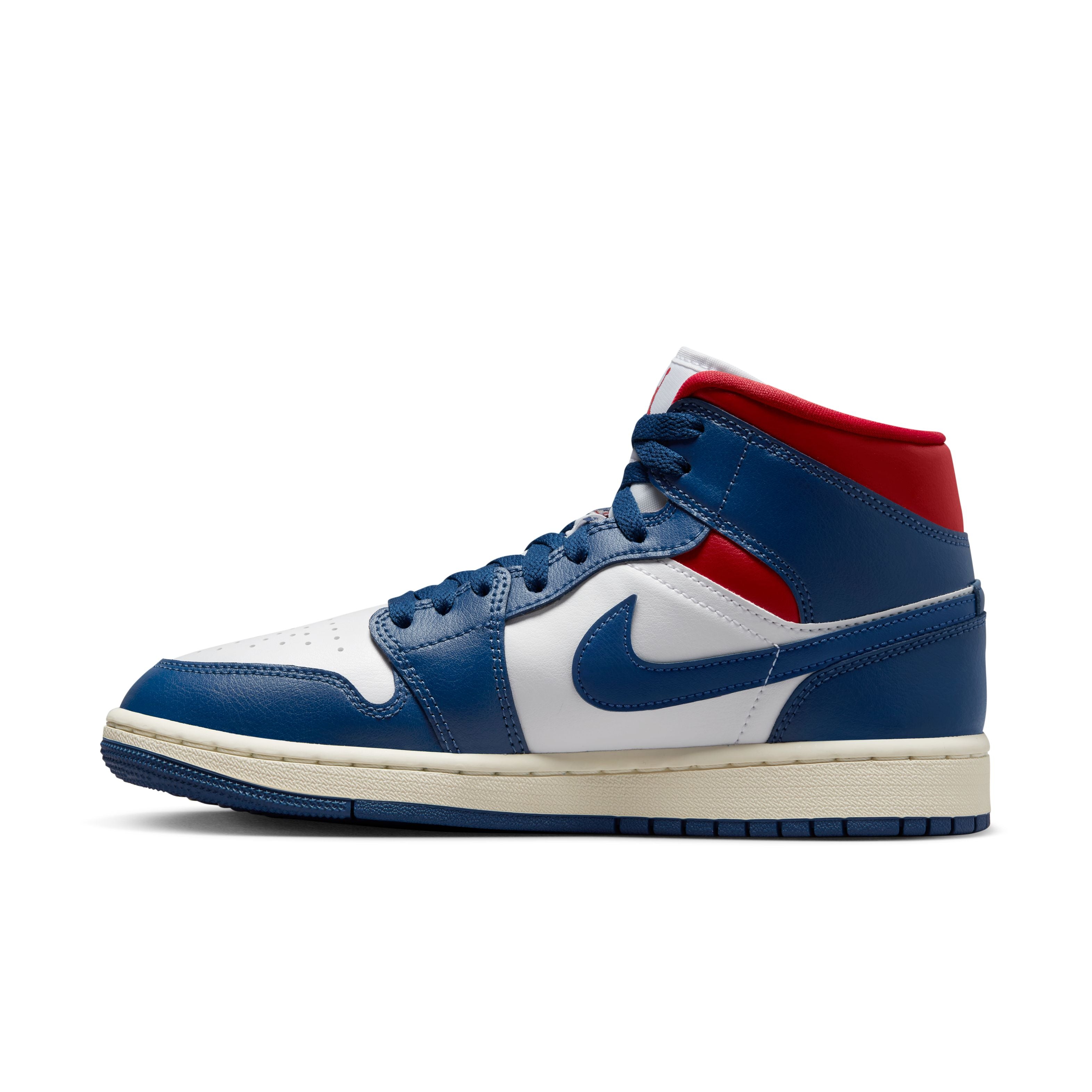 Jordan 1 Mid - White/French Blue/Gym Red/Sail