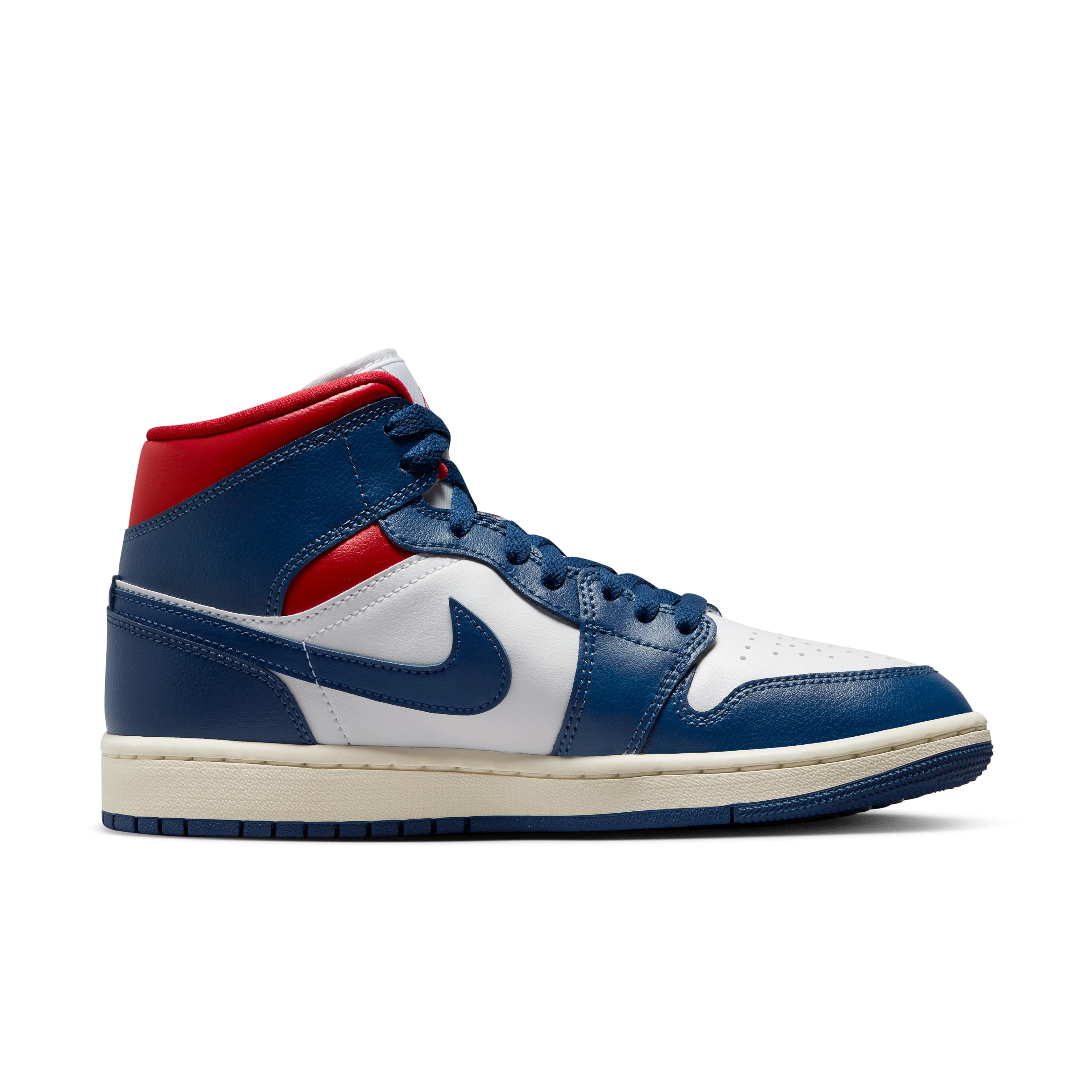 Jordan 1 Mid - White/French Blue/Gym Red/Sail