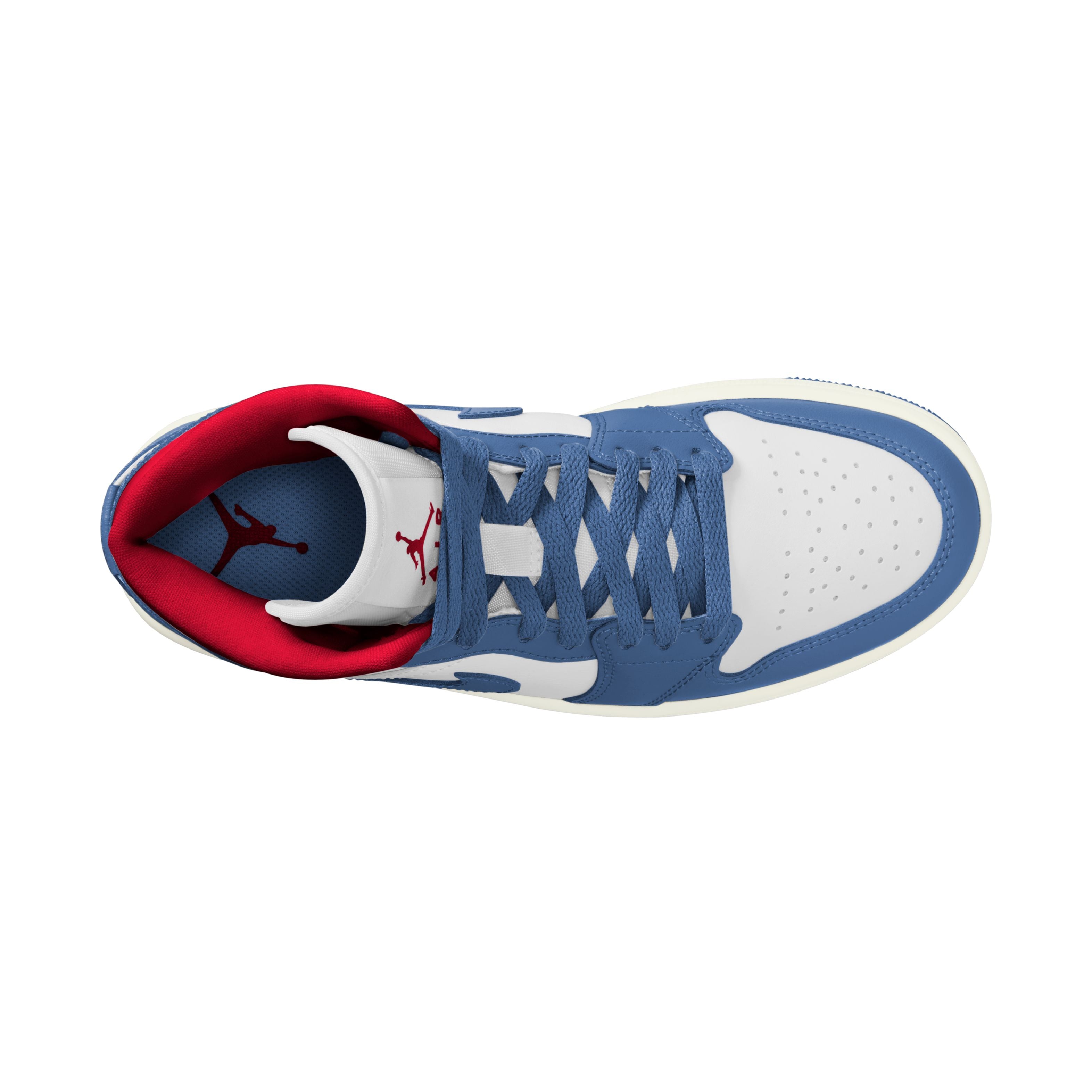 Jordan 1 Mid - White/French Blue/Gym Red/Sail