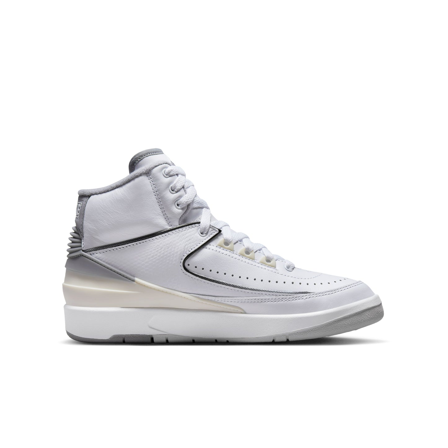 Jordan 2 Retro (GS) - White/Cement Grey/Sail/Black