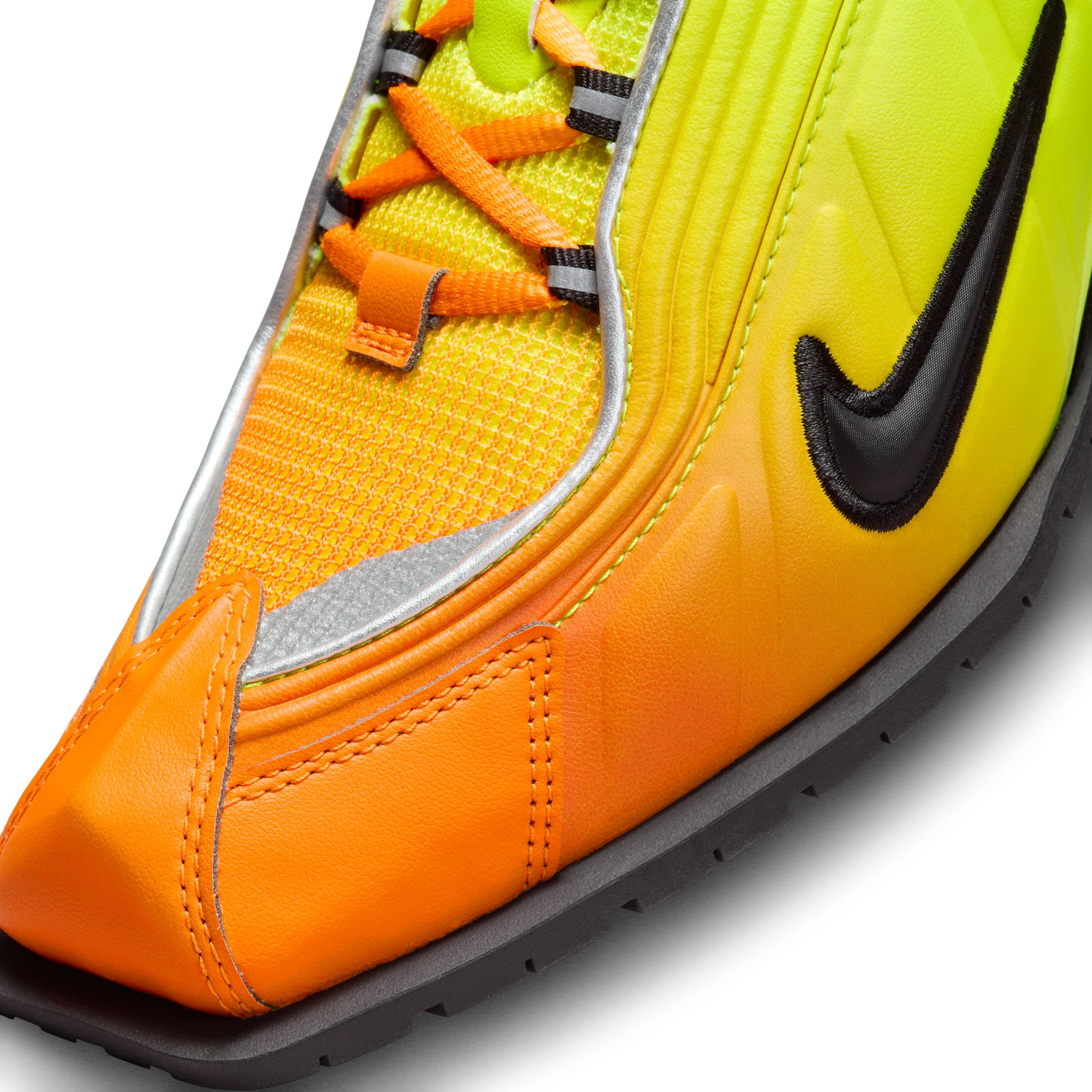 Martine Rose x Nike Shox MR4 Mules - Safety Orange/Metallic Silver/Black