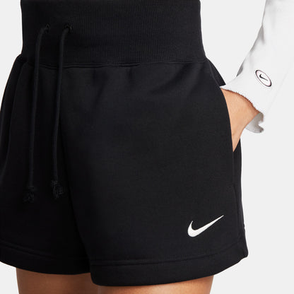 NSW Phoenix Fleece High-Waisted Shorts - Black