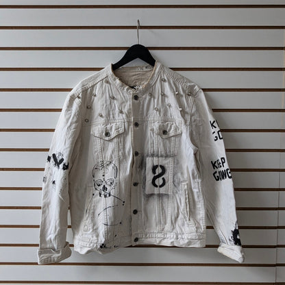 Studded White Denim Jacket