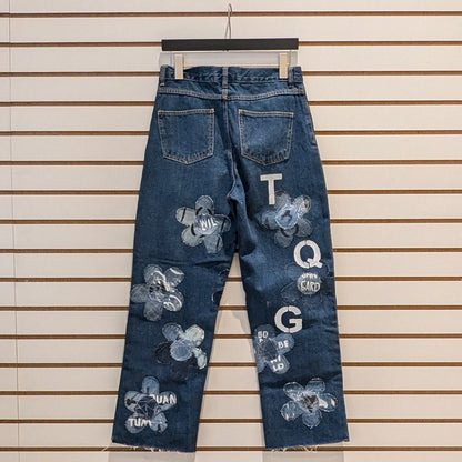 Flower Patched Denim