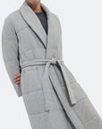 QUADE QUILTED ROBE - GREY HEATHER