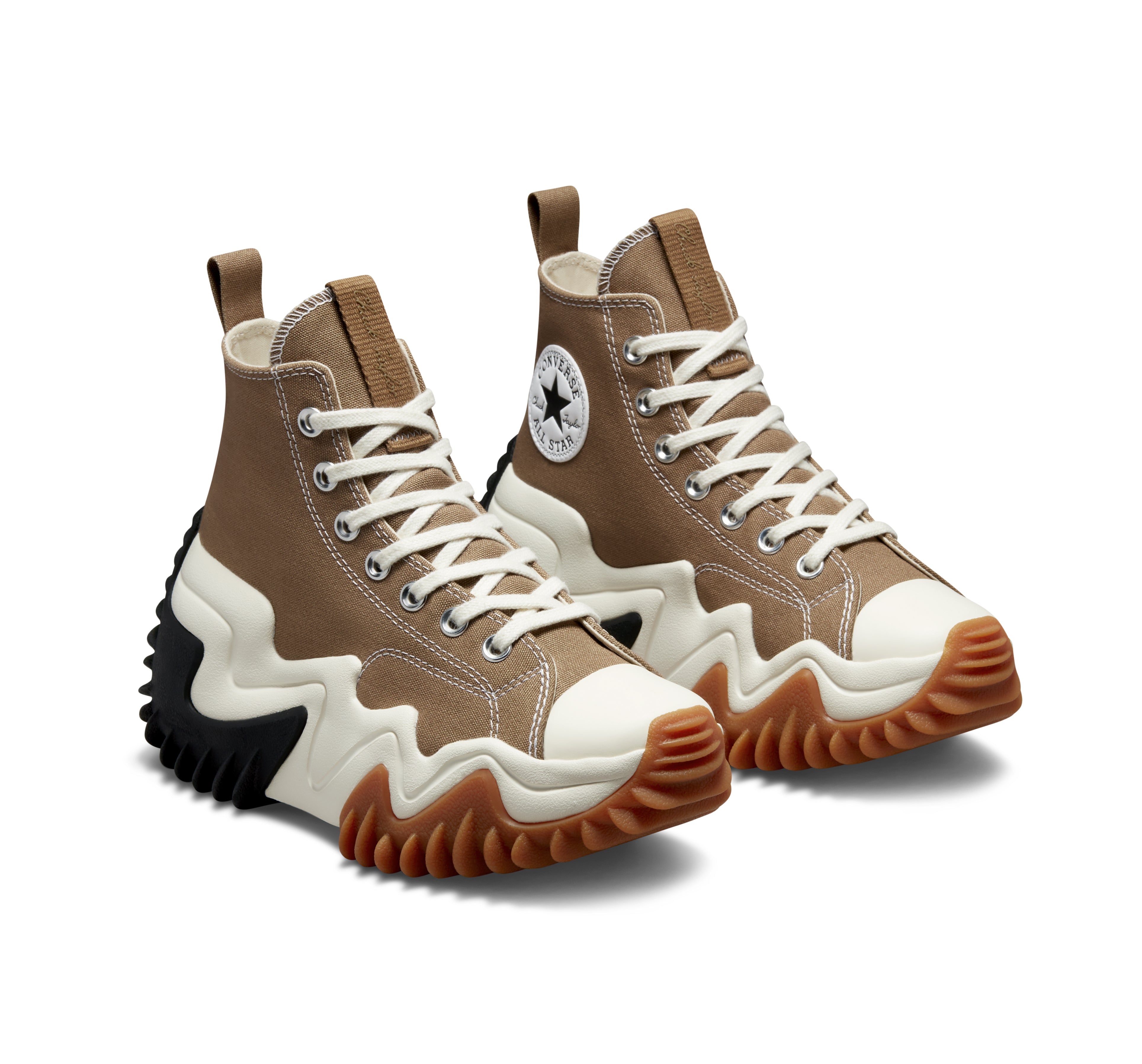 Run Star Motion Canvas Platform High Top - Sand Dune/Black/Egret