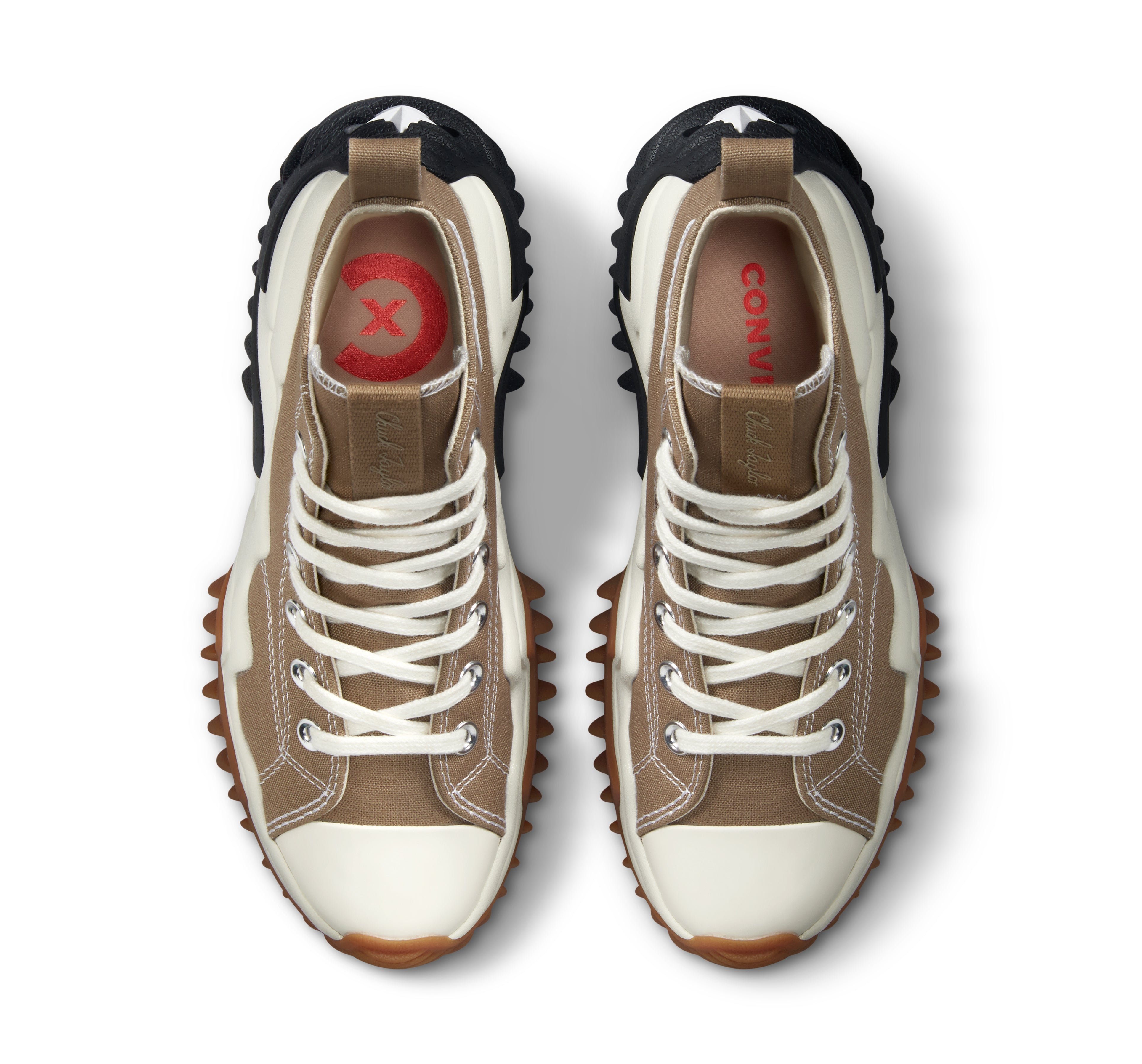 Run Star Motion Canvas Platform High Top - Sand Dune/Black/Egret