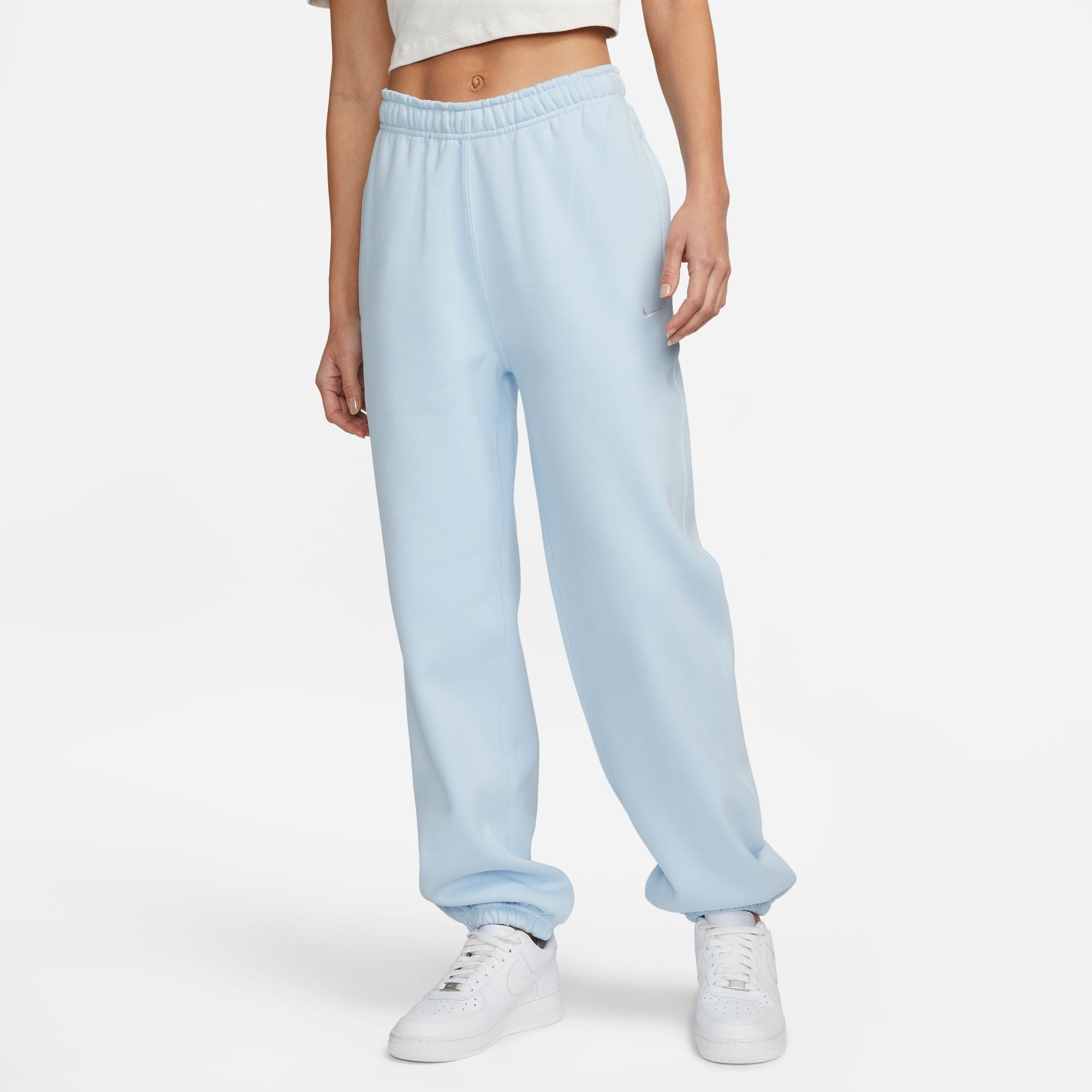 Solo Swoosh Fleece Sweatpants - Light Blue/White