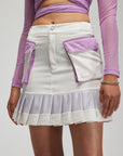 23 Engineered Pleated Skirt - Phantom/Iris Whisper