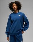 Flight Oversized Fleece Crewneck Sweatshirt - French Blue