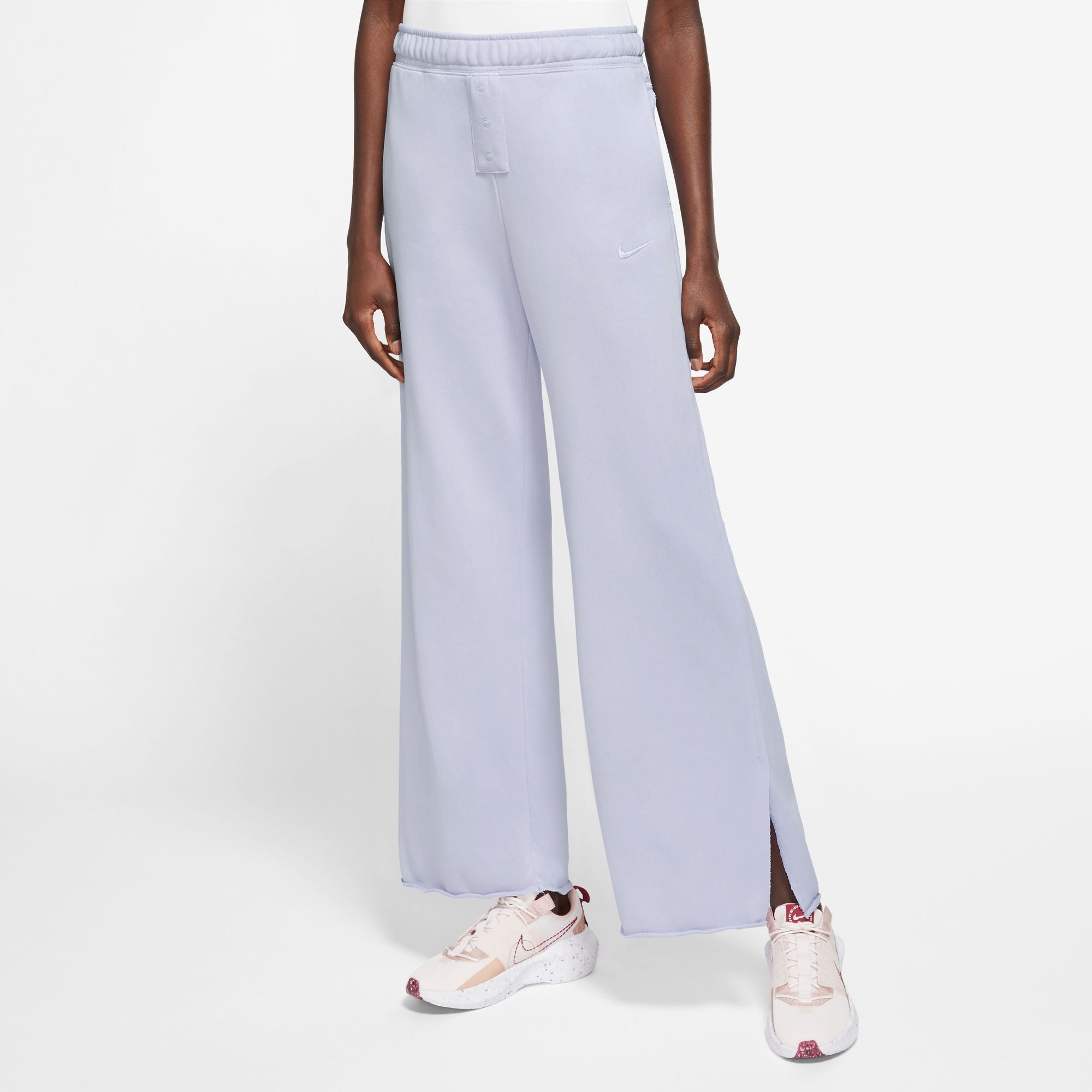 NSW High-Waisted Wide-Leg French Terry Pants - Purple